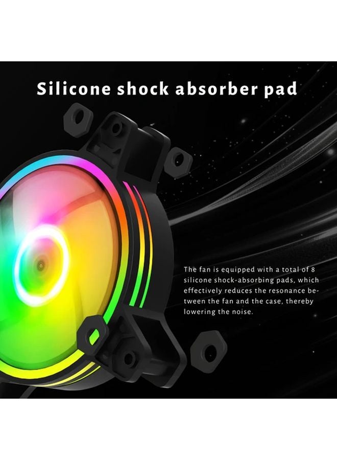 مروحة علبة الكمبيوتر ARGB بيضاء 3 قطع 4.72 بوصة تصميم حلقة مزدوجة 4 دبوس PWM 5 فولت 3 دبوس Sync - Image 5